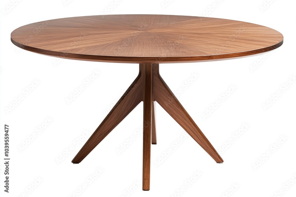 Modern Wooden Table with Round Top and Tripod Base Modern Wooden Table with Round Top and Tripod Base
