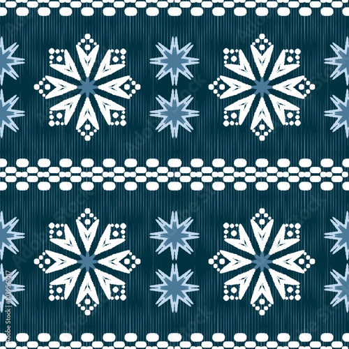 seamless Ikat flora pattern design for fabric curtain wallpaper mattresses carpet floor bed sheet bolster pillow blanket ceramic tile background wrapping ornament