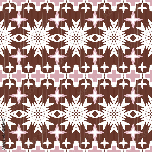 seamless Ikat flora pattern design for fabric curtain wallpaper mattresses carpet floor bed sheet bolster pillow blanket ceramic tile background wrapping ornament