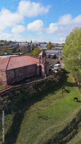 St. Matthew's Church In Maly Mantash. Taken with a drone photo