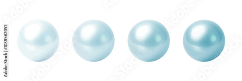 Beautiful blue-tinted pearl spheres with a glossy, luxurious finish.