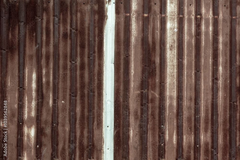 Old and rusty zinc sheet wall Old and rusty zinc sheet wall