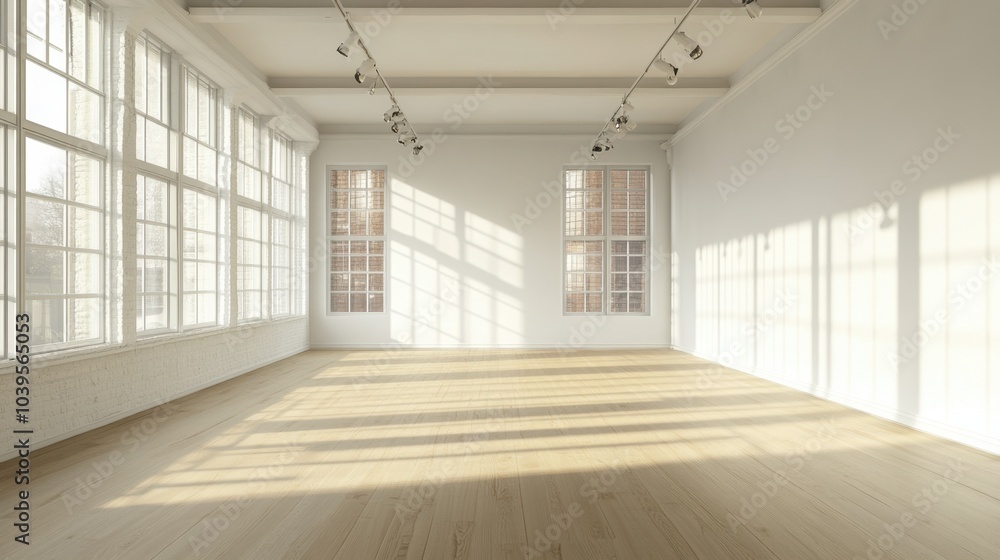Fototapeta premium Bright and Airy Empty Room with Natural Light