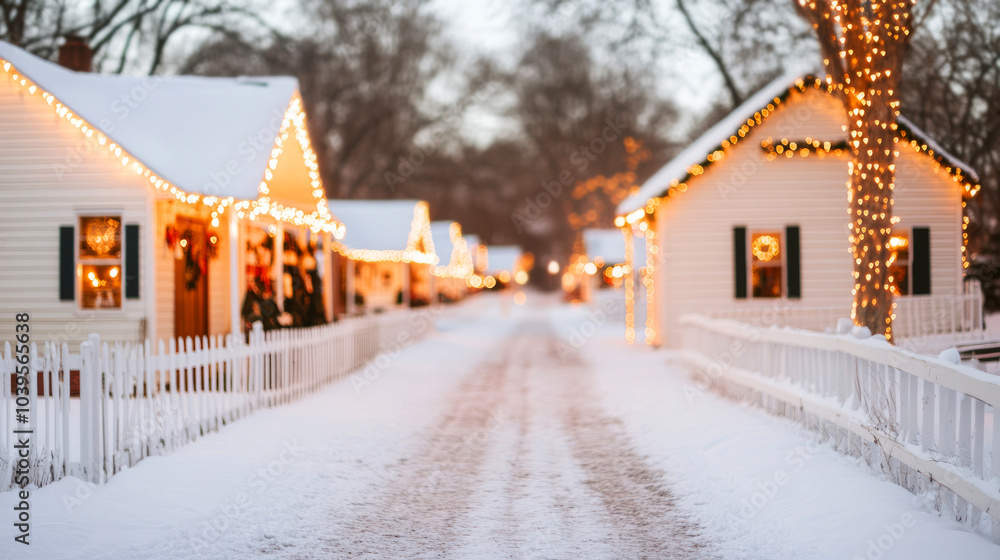 Charming Small Town Holiday Fair in Winter Charming Small Town Holiday Fair in Winter