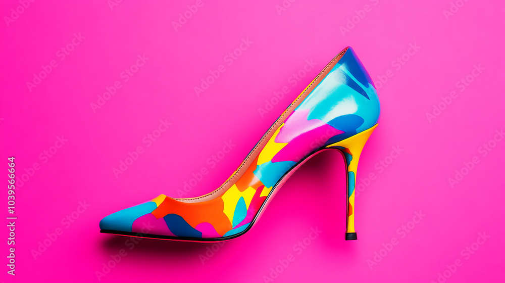 Colorful Cartoonish High Heel Shoe Design Colorful Cartoonish High Heel Shoe Design