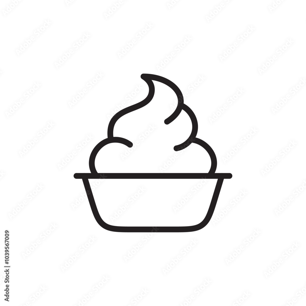 Yougurt icon Flat line illustration Yougurt icon Flat line illustration