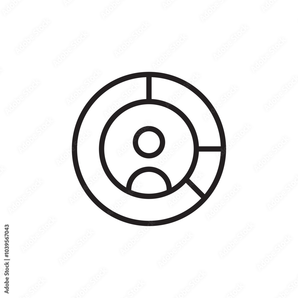 Account graph icon Flat line illustration