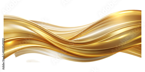 abstract gold wave curve lines designs on white background