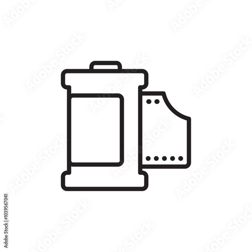 35 mm film Flat line illustration