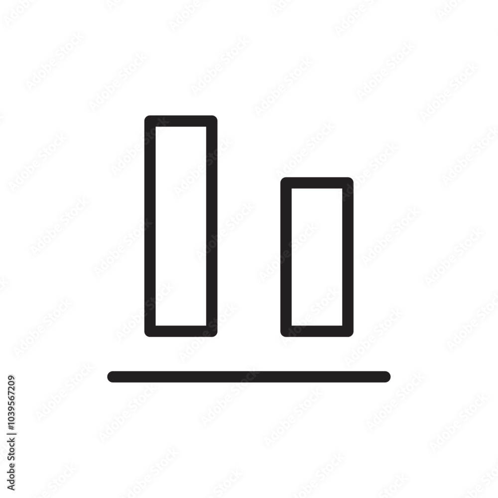 Align bottom icon Flat line illustration Align bottom icon Flat line illustration