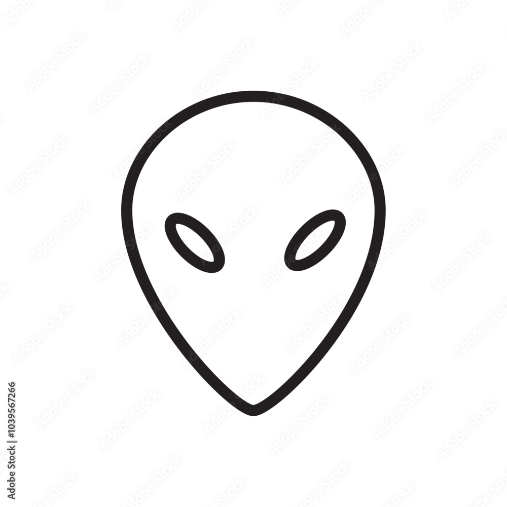 Alien icon Flat line illustration Alien icon Flat line illustration