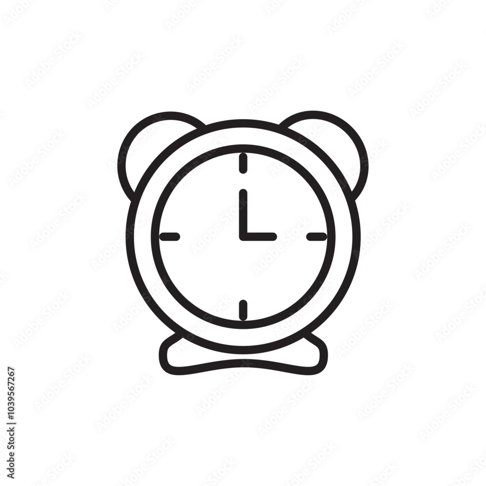 Alarm clok icon Flat line illustration Alarm clok icon Flat line illustration