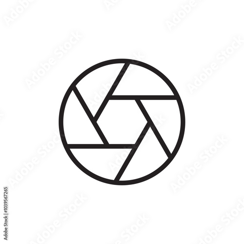Aperature icon Flat line illustration