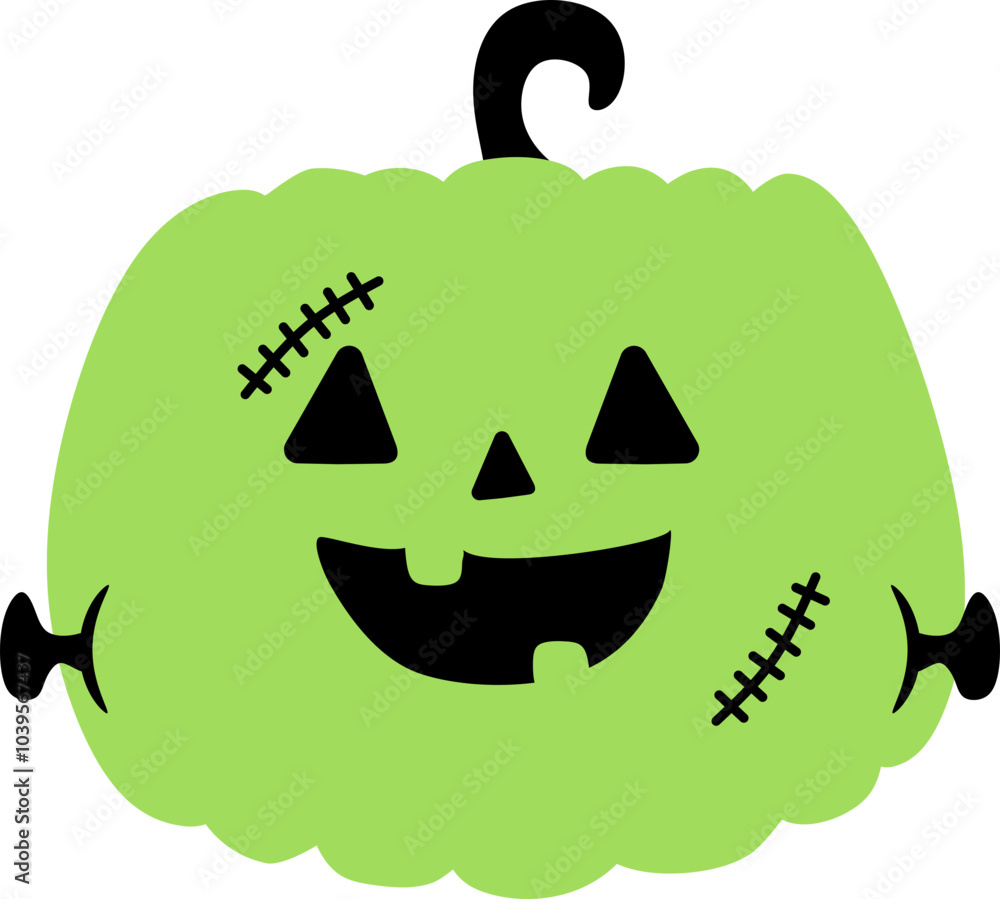 Naklejka premium Frankenstein Pumpkin Vector - Halloween