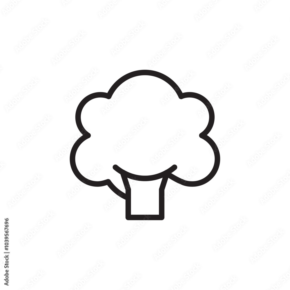 Broccoli icon Flat line illustration Broccoli icon Flat line illustration