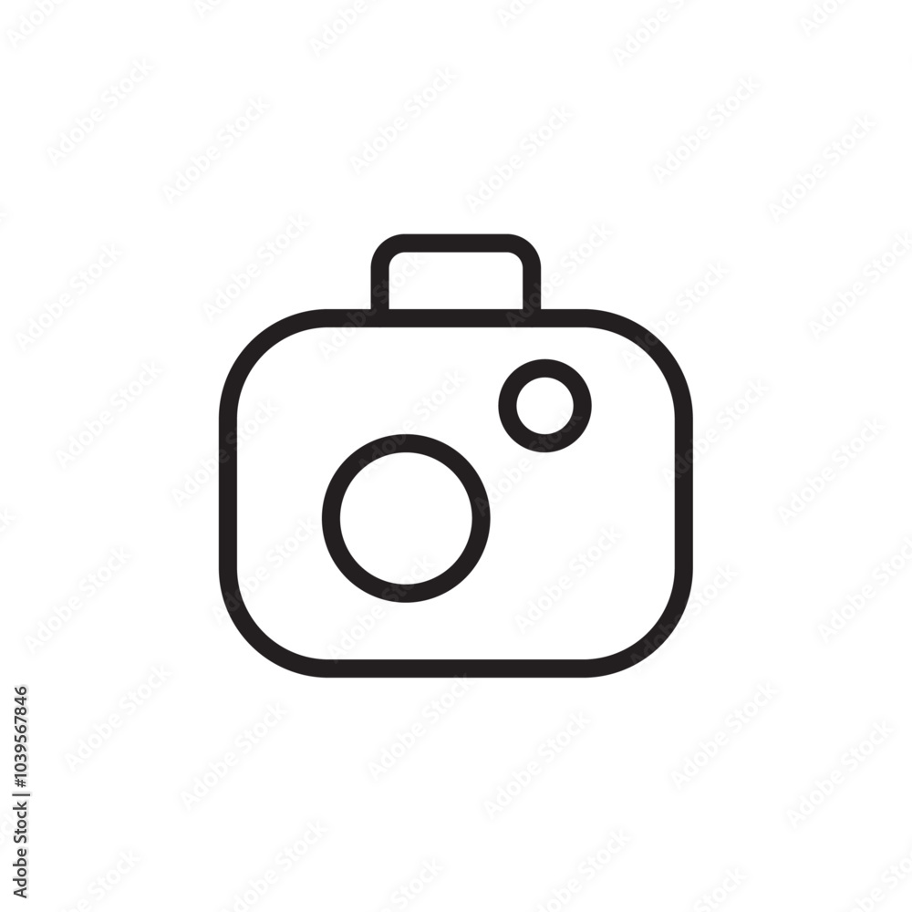Camera icon Flat line illustration Camera icon Flat line illustration