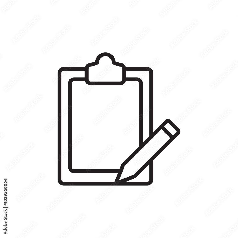 Clipboard edit icon Flat line illustration Clipboard edit icon Flat line illustration