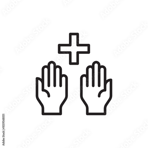 Clean hands icon Flat line illustration
