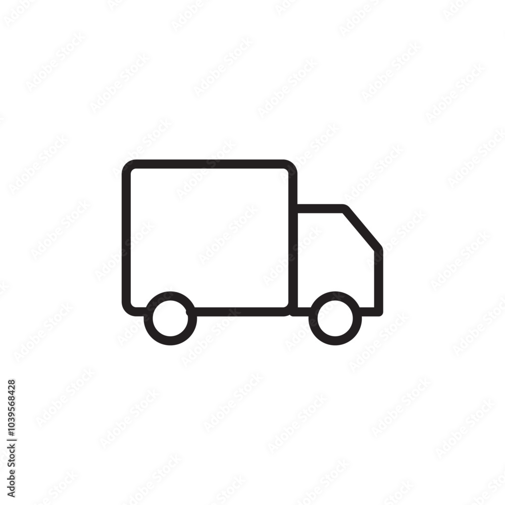 Delivery truck icon Flat line illustration Delivery truck icon Flat line illustration