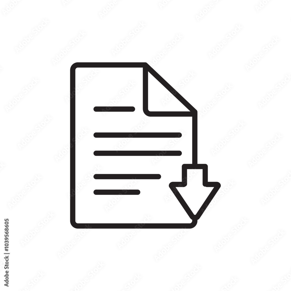 Download document icon Flat line illustration Download document icon Flat line illustration