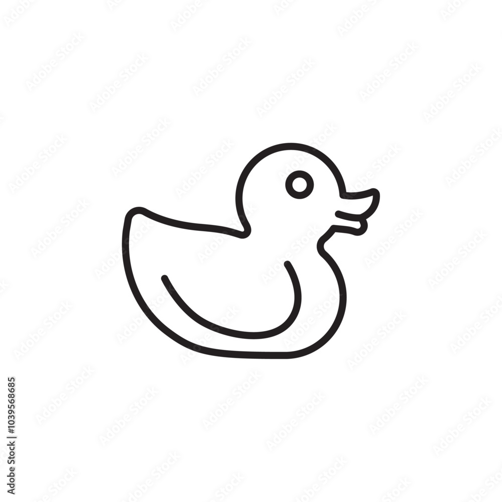 Duck icon Flat line illustration Duck icon Flat line illustration