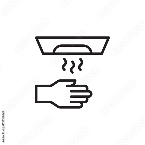 Drying hand icon Flat line illustration