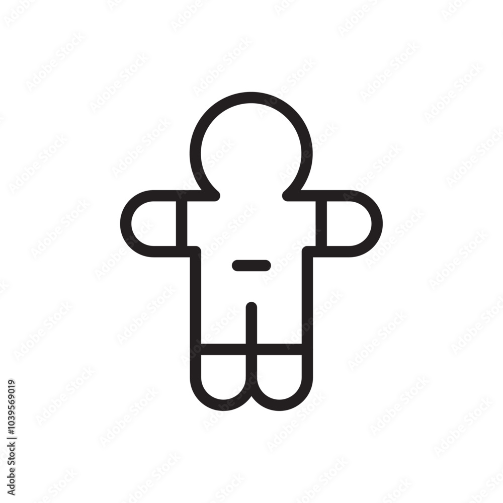 Gingerbread man icon Flat line illustration Gingerbread man icon Flat line illustration