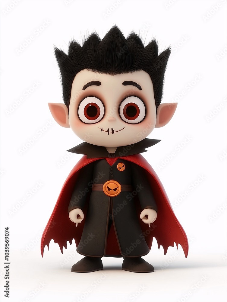 Adorable Little Vampire: 3D Render of a Cute Cartoon Vampire Character Adorable Little Vampire: 3D Render of a Cute Cartoon Vampire Character