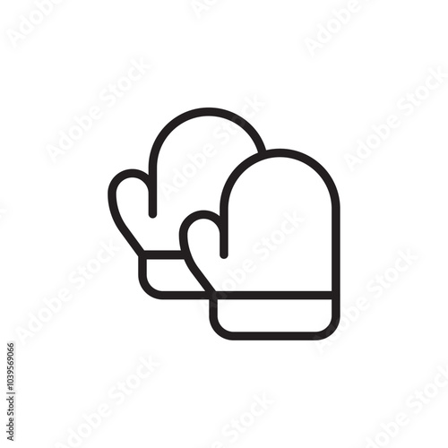 Gloves icon Flat line illustration