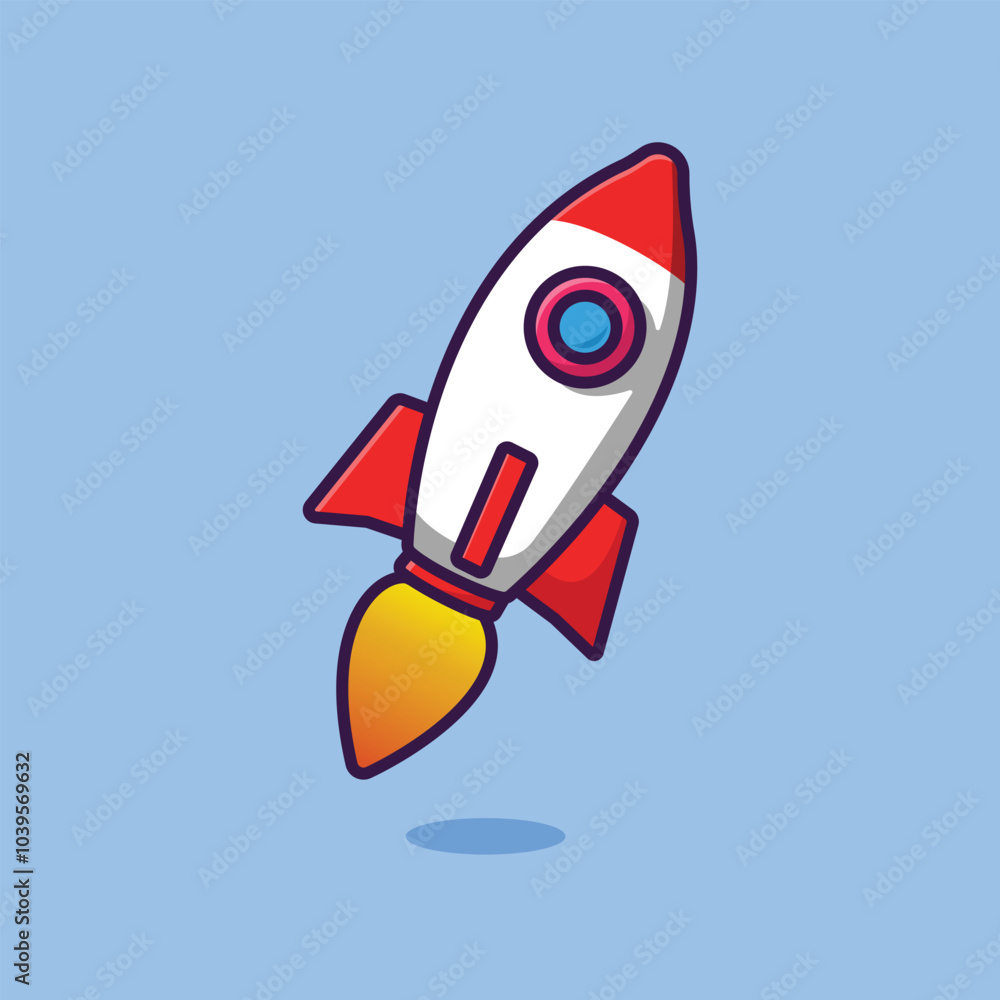 Rocket Cartoon Vector Icon Illustration. Science Technology Icon Concept Isolated Premium Vector. Flat Cartoon Style Rocket Cartoon Vector Icon Illustration. Science Technology Icon Concept Isolated Premium Vector. Flat Cartoon Style