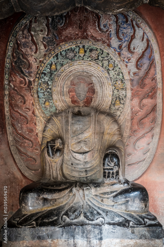 Fototapeta premium The Ancient Buddhist stone statues