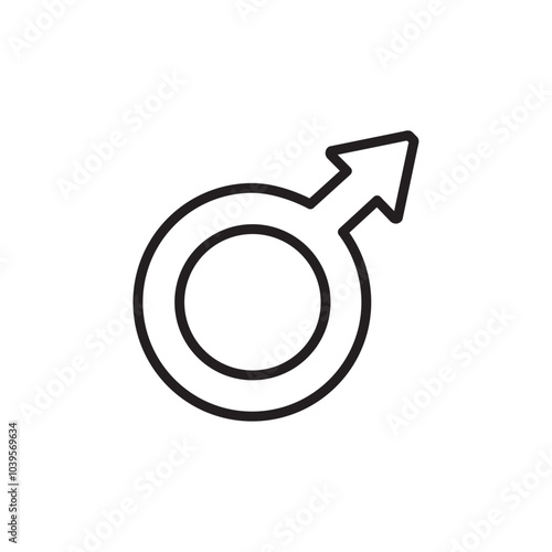 Male icon Flat line illustration