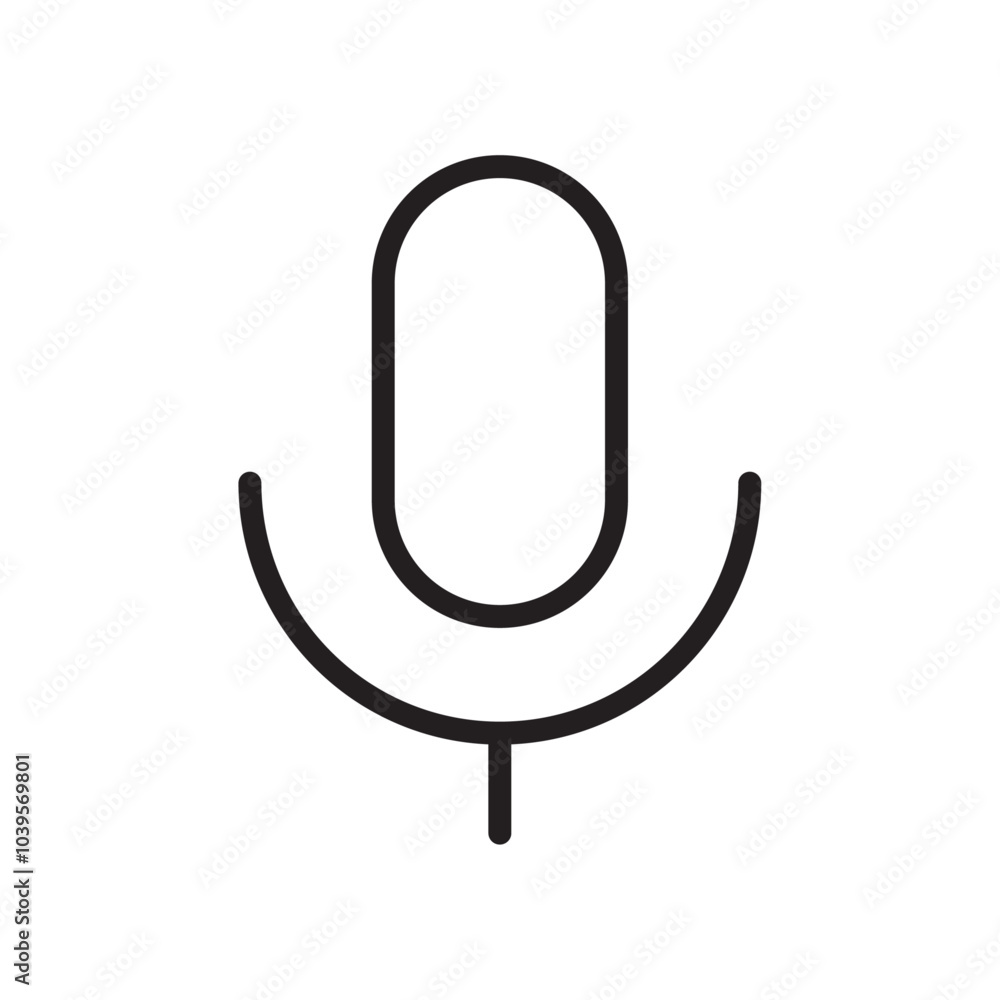Microphone icon Flat line illustration Microphone icon Flat line illustration