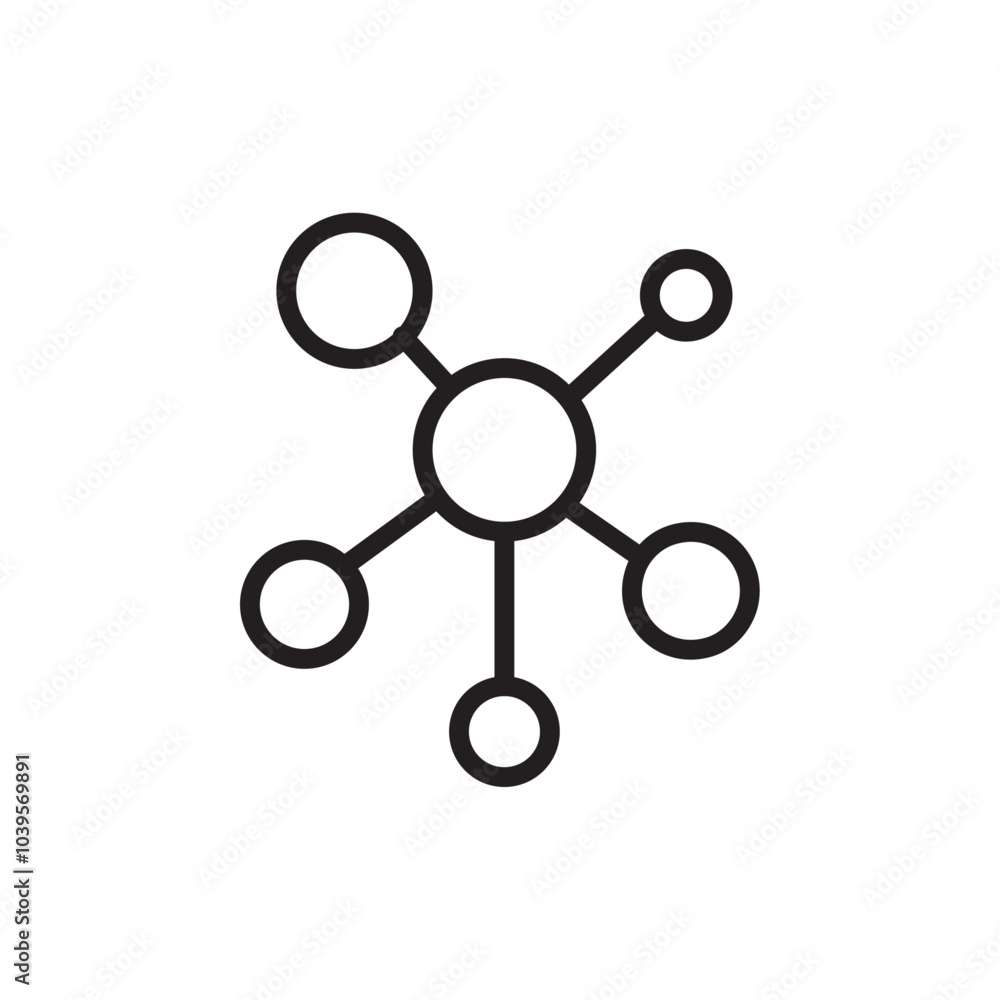 Molecule icon Flat line illustration Molecule icon Flat line illustration