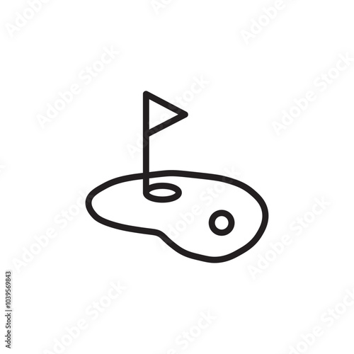 Mini Golf icon Flat line illustration