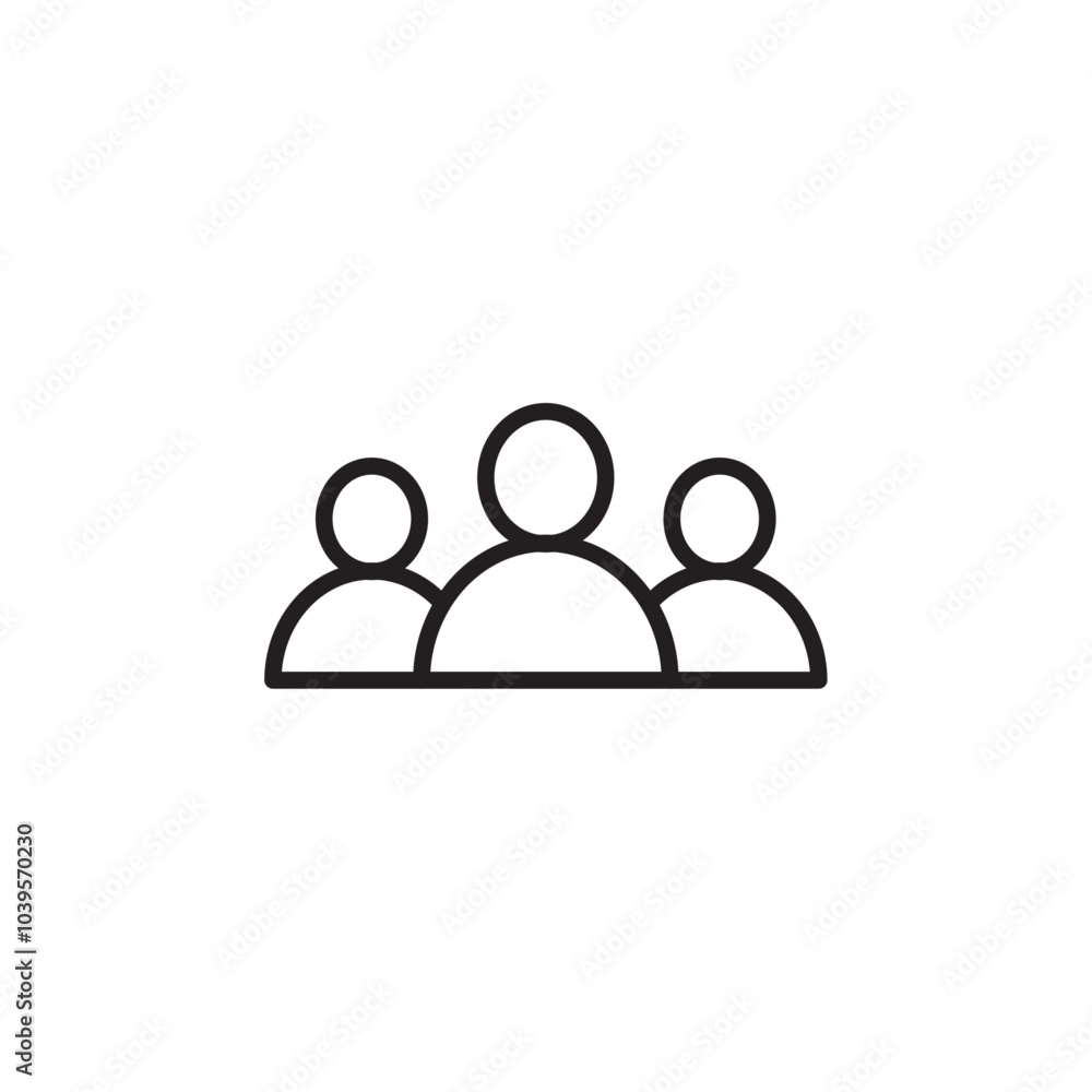 People icon Flat line illustration People icon Flat line illustration