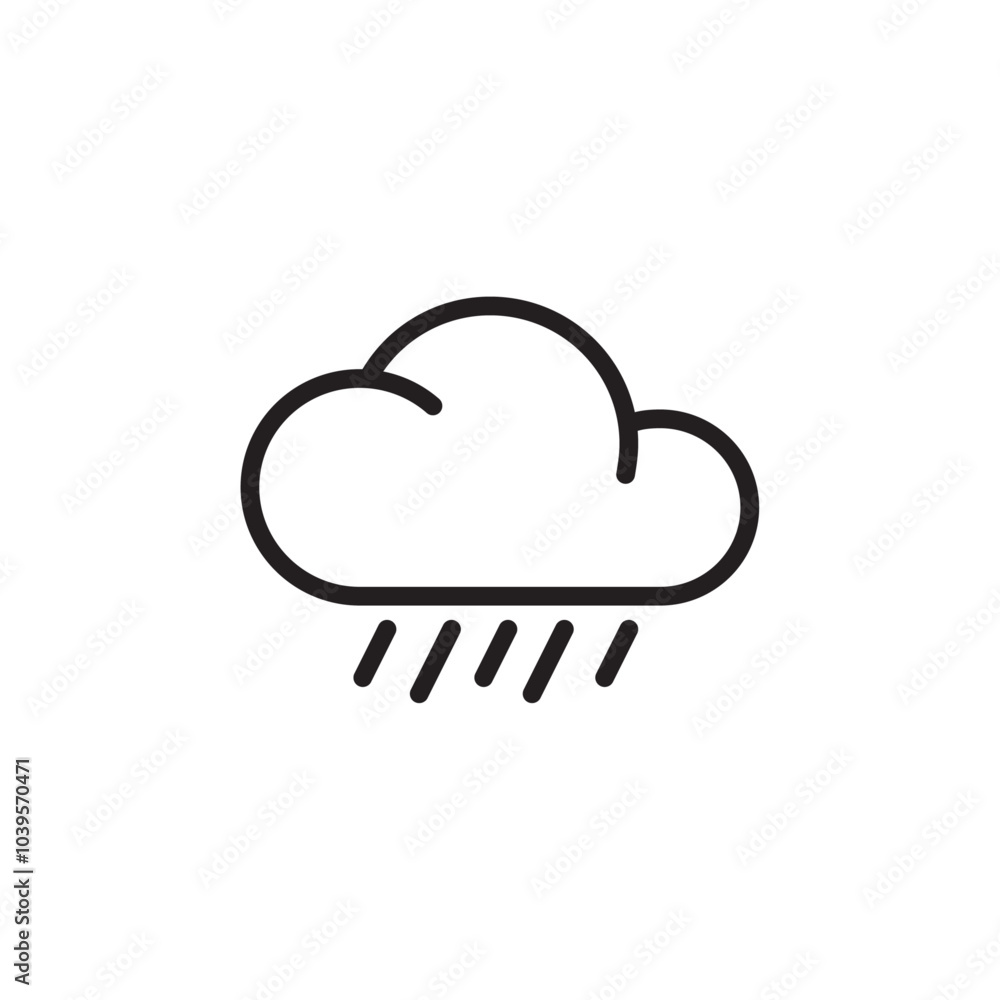 Rain icon Flat line illustration Rain icon Flat line illustration