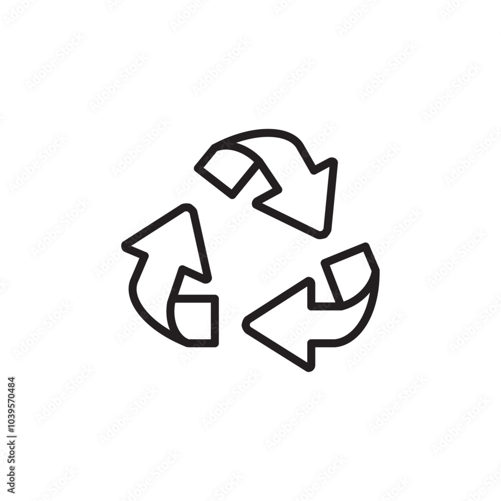 Recycle icon Flat line illustration Recycle icon Flat line illustration