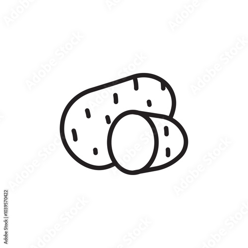 Potato icon Flat line illustration
