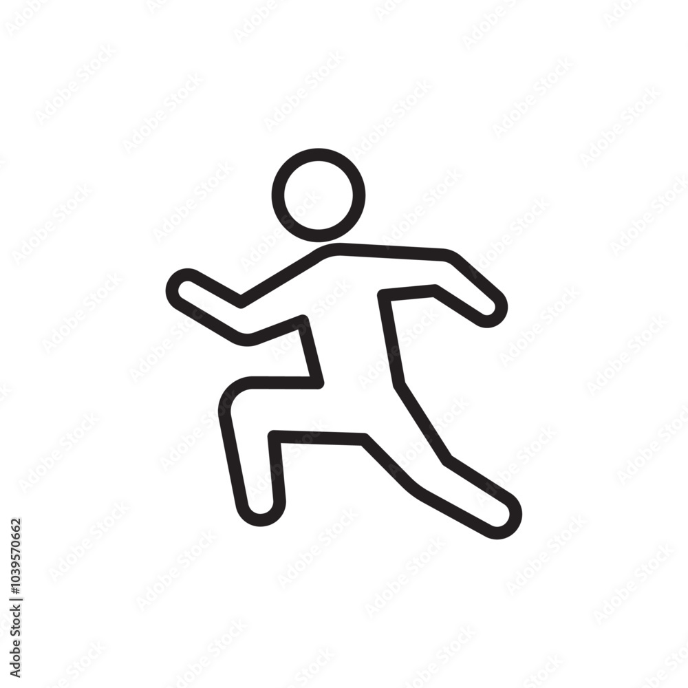 Running icon Flat line illustration Running icon Flat line illustration