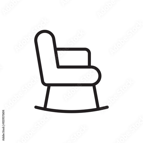 Rocking chair icon Flat line illustration