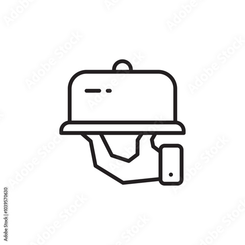 Room service icon Flat line illustration