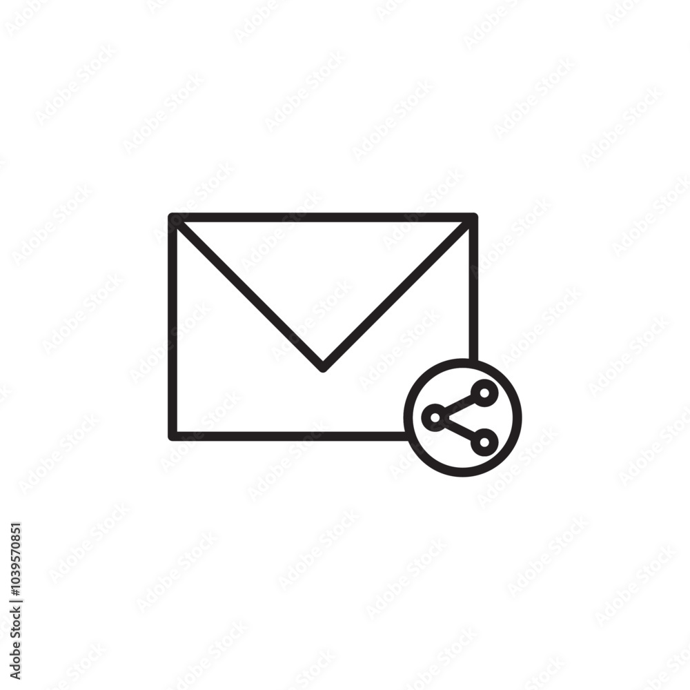 Share email icon Flat line illustration Share email icon Flat line illustration