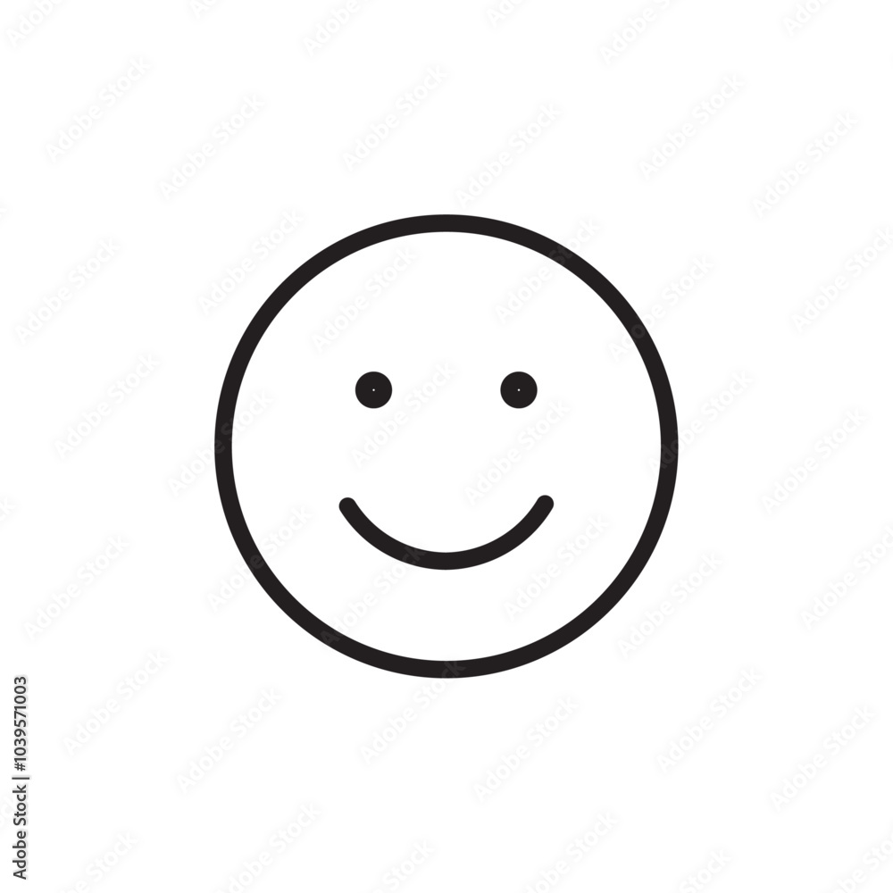 Smile icon Flat line illustration Smile icon Flat line illustration