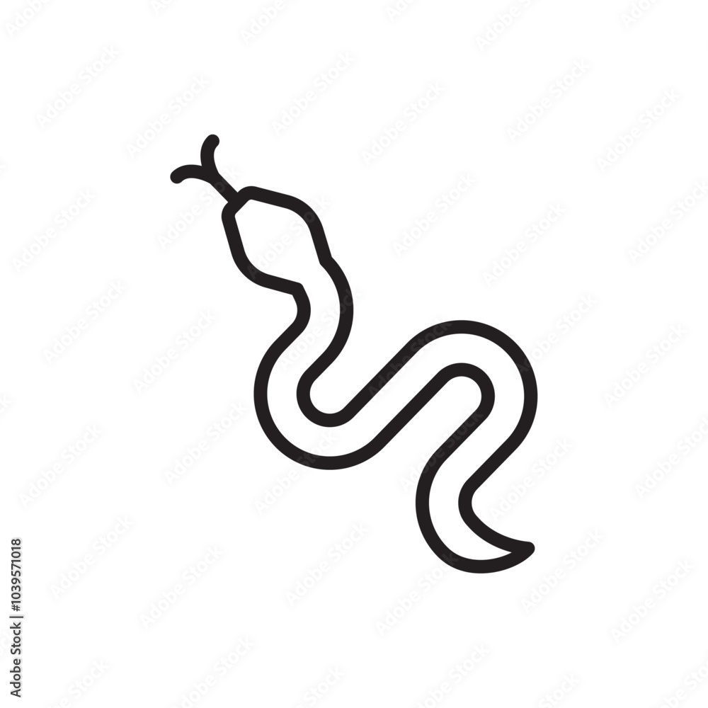 Snake icon Flat line illustration Snake icon Flat line illustration