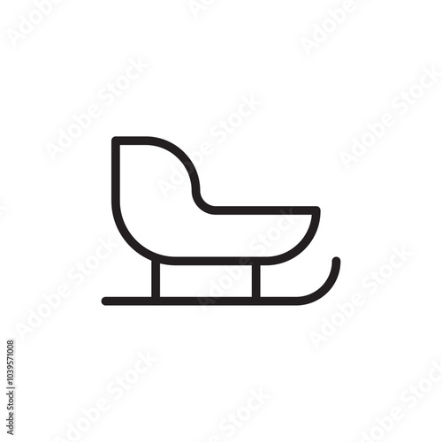 Sleigh icon Flat line illustration