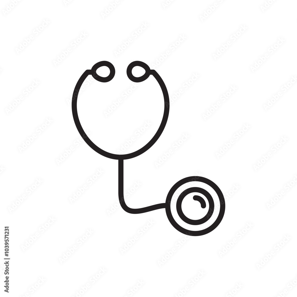 stethoscope icon Flat line illustration stethoscope icon Flat line illustration