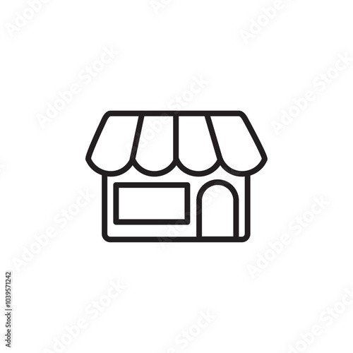 Store icon Flat line illustration