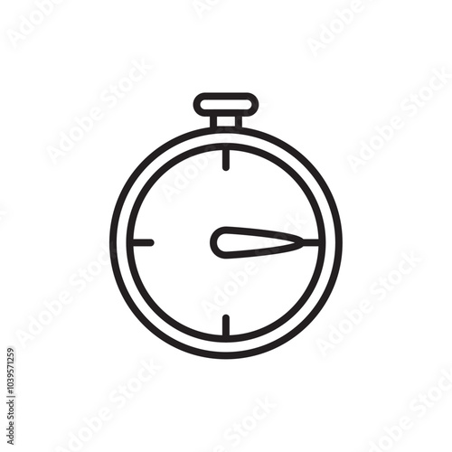 Stopwatch icon Flat line illustration