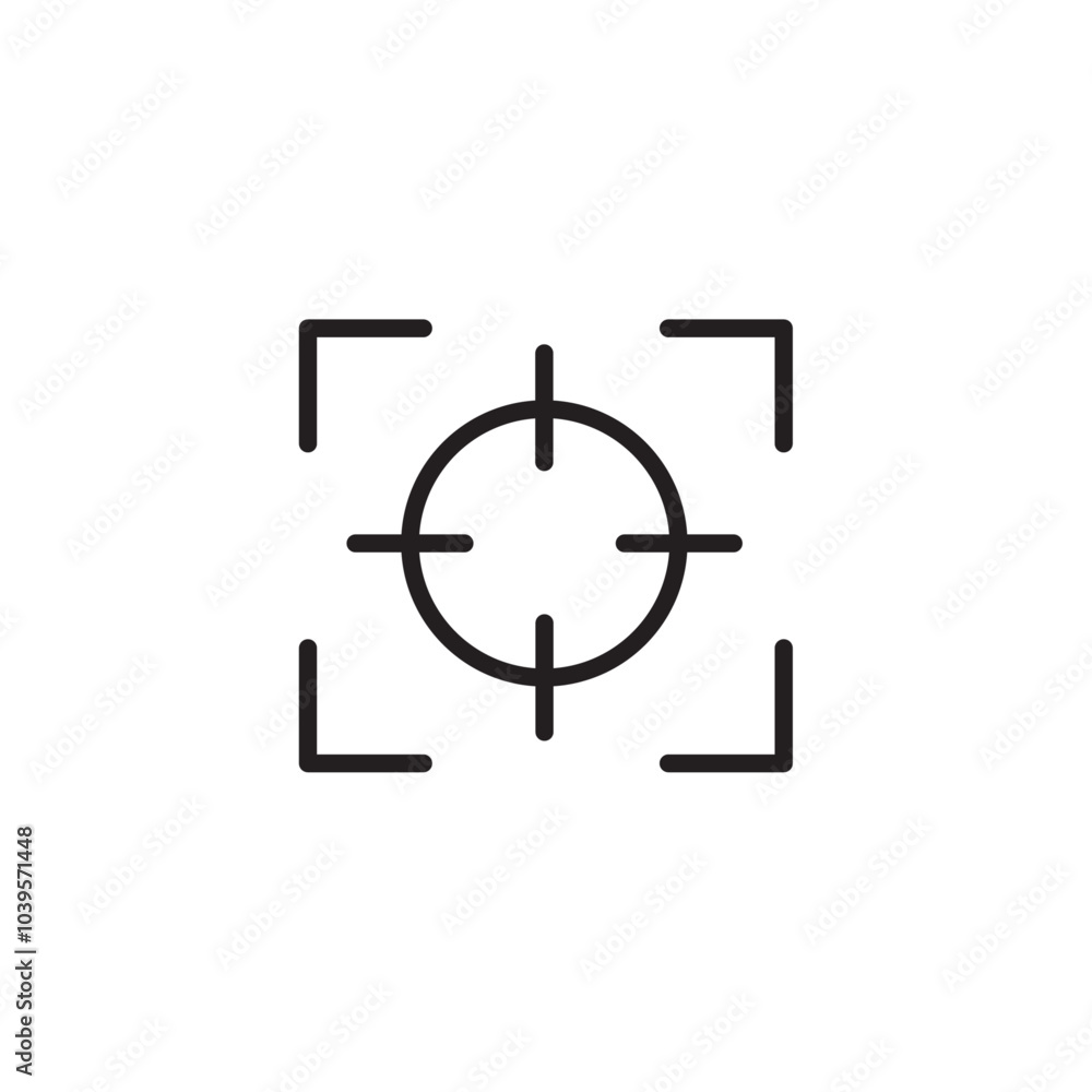 Target icon Flat line illustration Target icon Flat line illustration